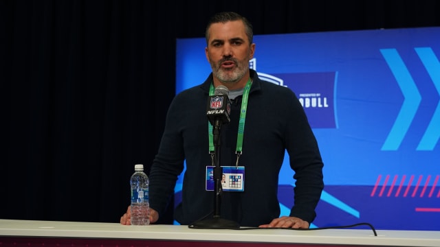 Kevin Stefanski speaks to the media at the 2024 NFL Combine